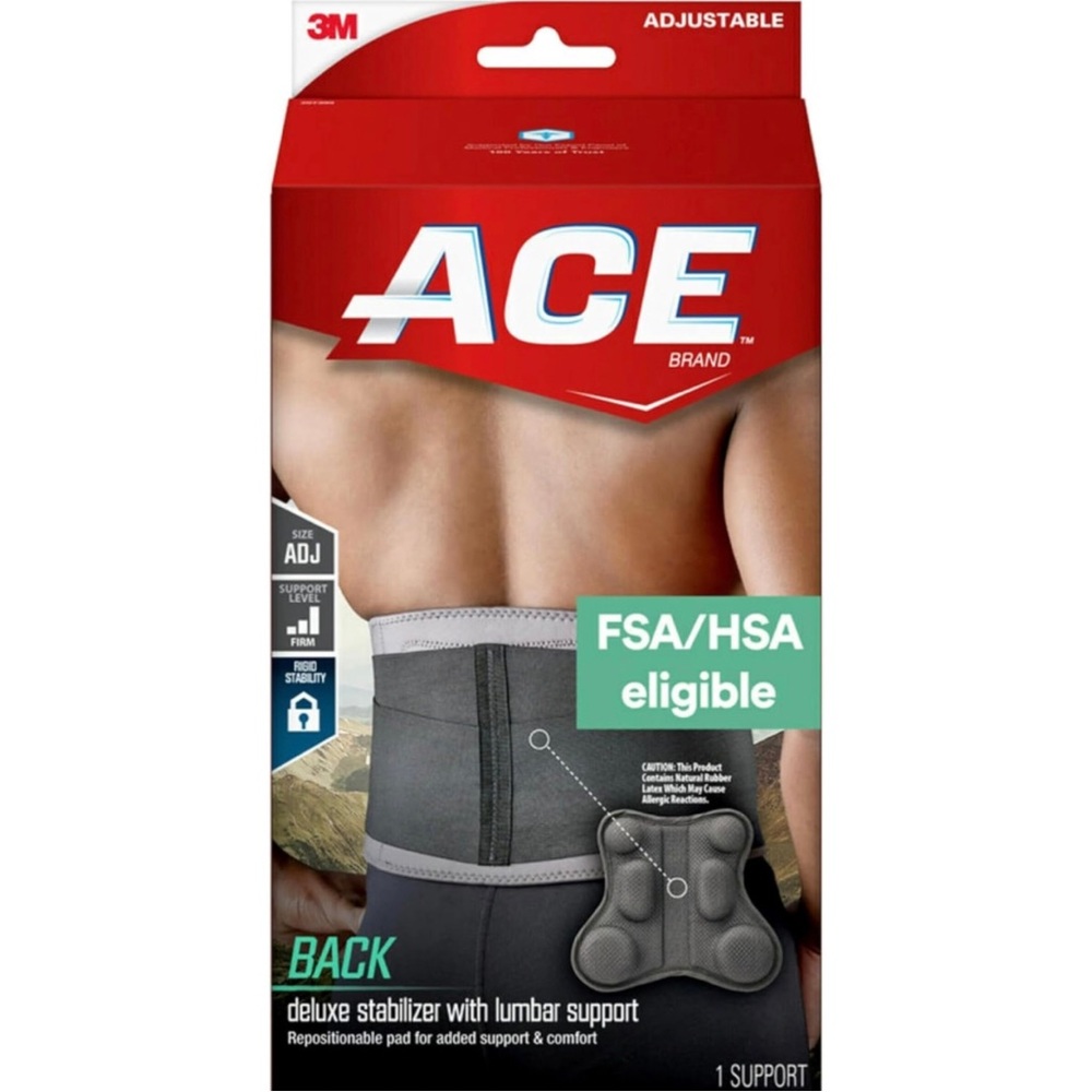 Ace Brand Adjustable Back & Lumbar Support Medical Stabilizer Brace Back Pain